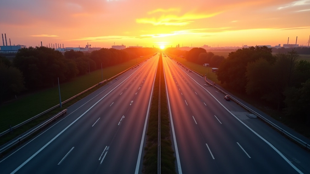 Moderne Autobahninfrastruktur mit mehrspurigen Verkehrsstraßen
